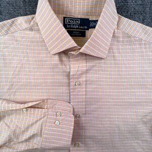 Polo Ralph Lauren Shirt Button Up Shirt Adult Cotton Regent Custom Fit 16 34/35